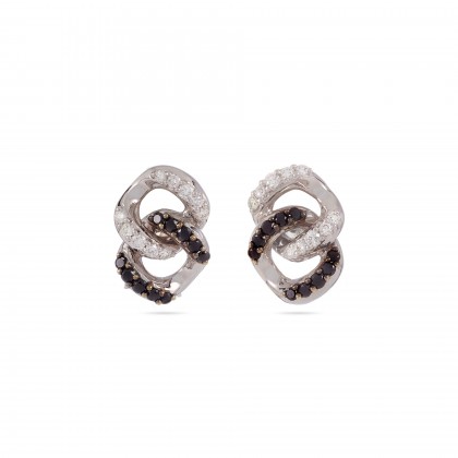 Groumette | White and Black Diamond Earrings