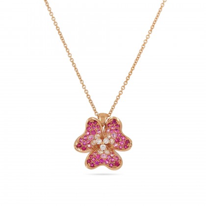 Flora | Saphyre and Diamond Pendant Necklace