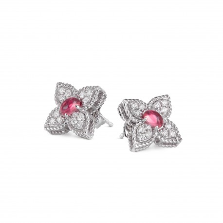 Princess Flower | Diamond and Rubi Earrings