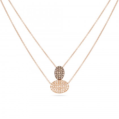 White and Brown Diamond Pendant Necklace