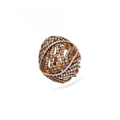 White and Brown Diamond Ring
