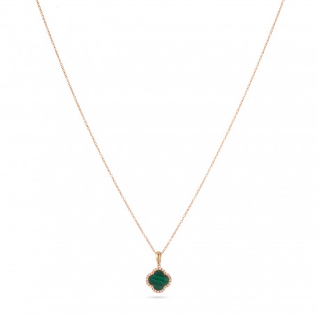 Malachite and Diamond Pendant Necklace