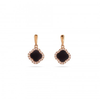 Onyx and Diamond Earrings