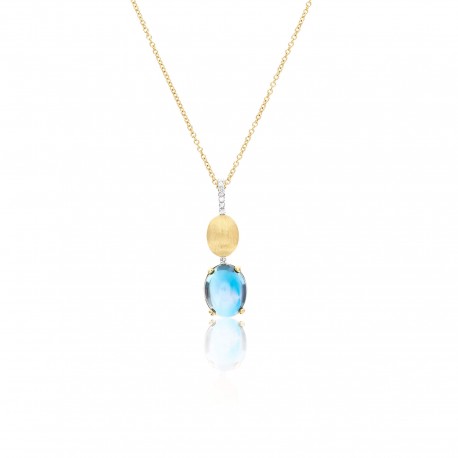 Dancing in the Rain AZURE | Blue Topaz and Diamond Pendant Necklace