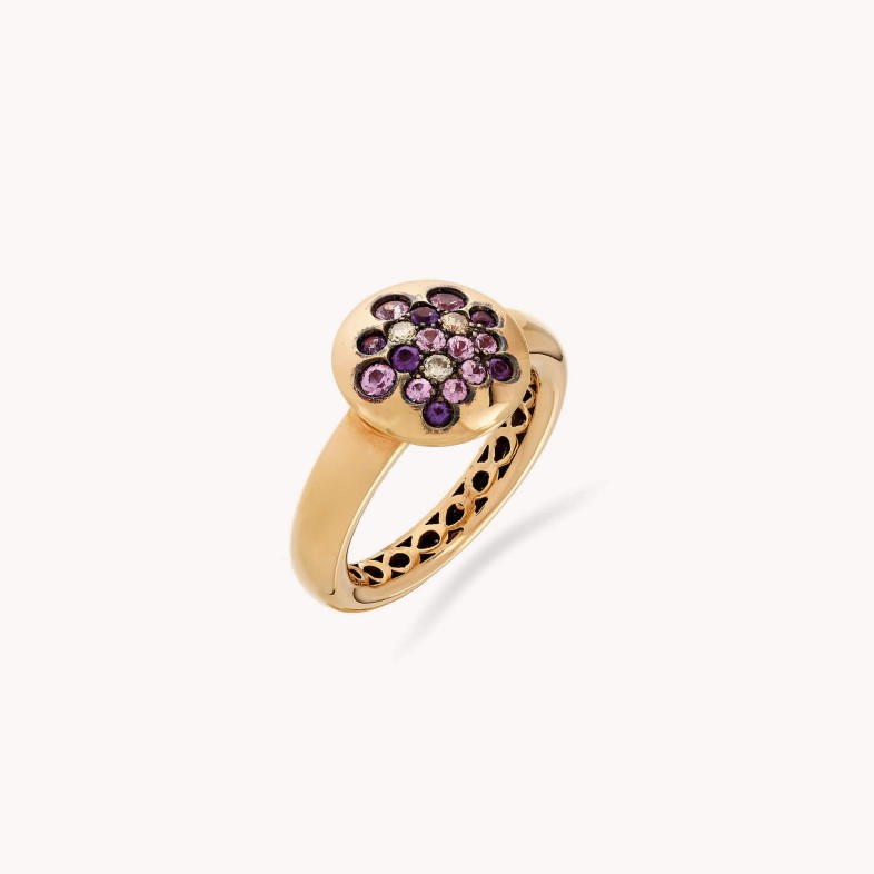 Dahlia | Saphyre, Amethyst and Brown Diamond Ring