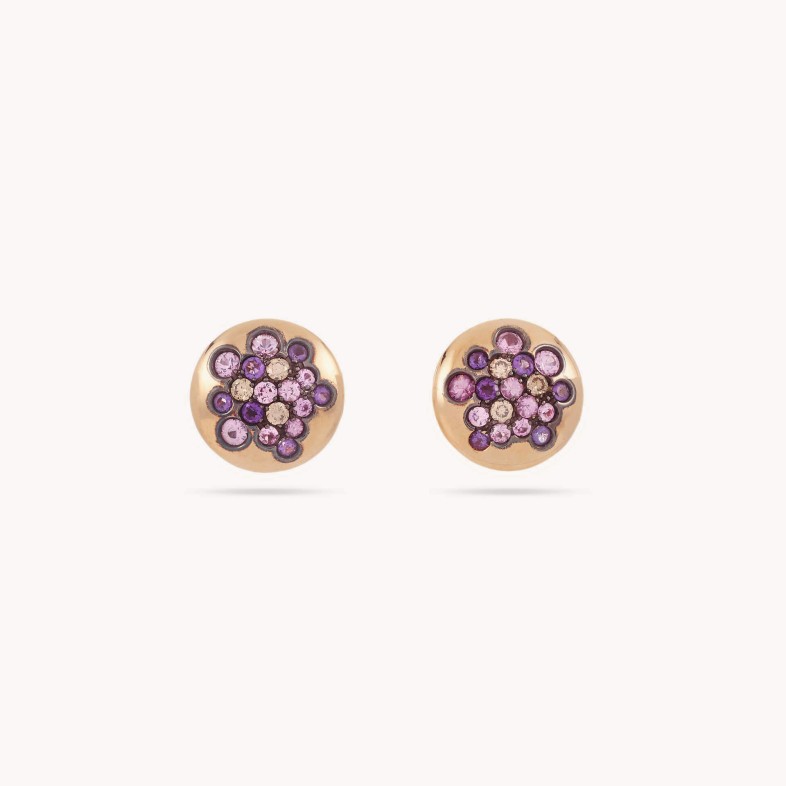 Dahlia | Saphyre, Amethyst and Brown Diamond Earrings