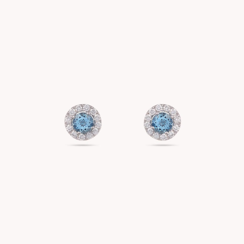 Aquamarine and Diamond Earrings