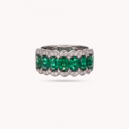Emeralds and Diamond Ring