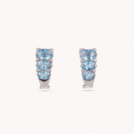 Topaz and Diamond Earrings