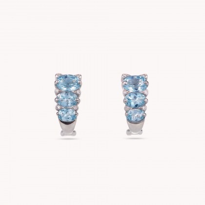 Topaz and Diamond Earrings