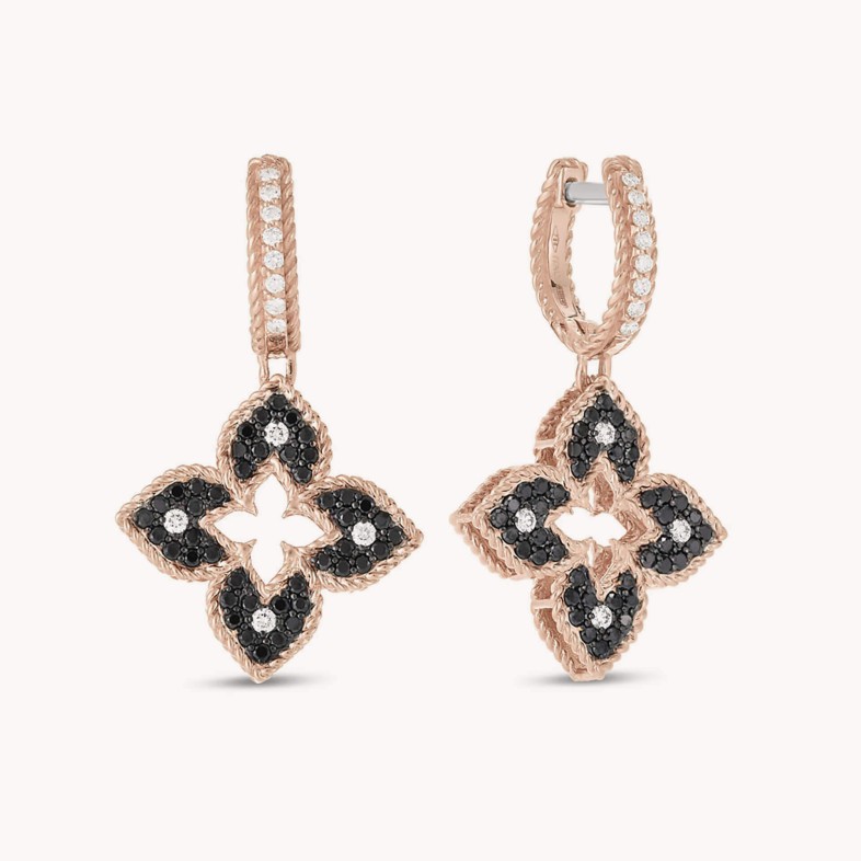 Venetian Princess | Black and White Diamond Earrings