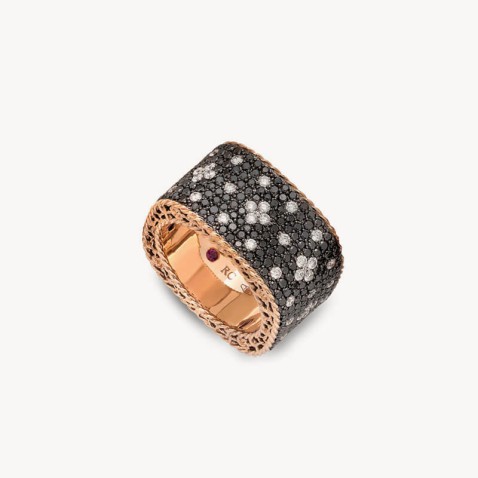 Venetian Princess | Black and White Diamonds Band ring