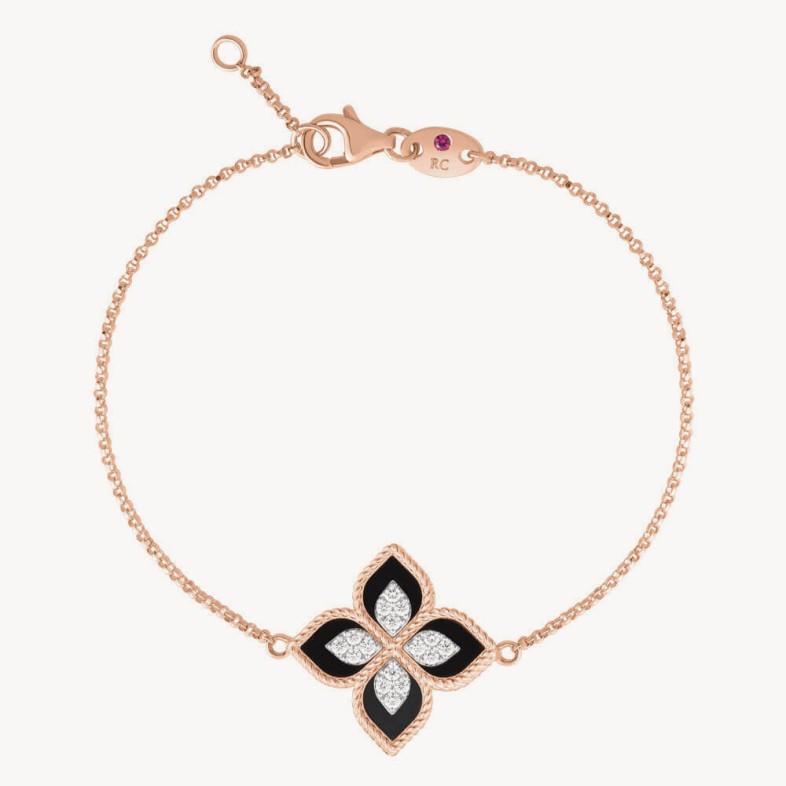 Princess Flower | Pulseira com Jade Negro e Diamantes