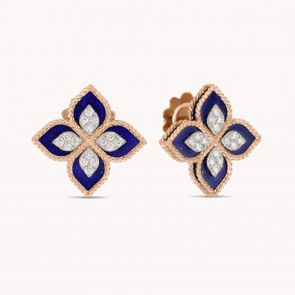 Princess Flower | Diamond and Lapis Lazuli Earrings