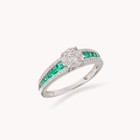 Diamond and Emerald Ring