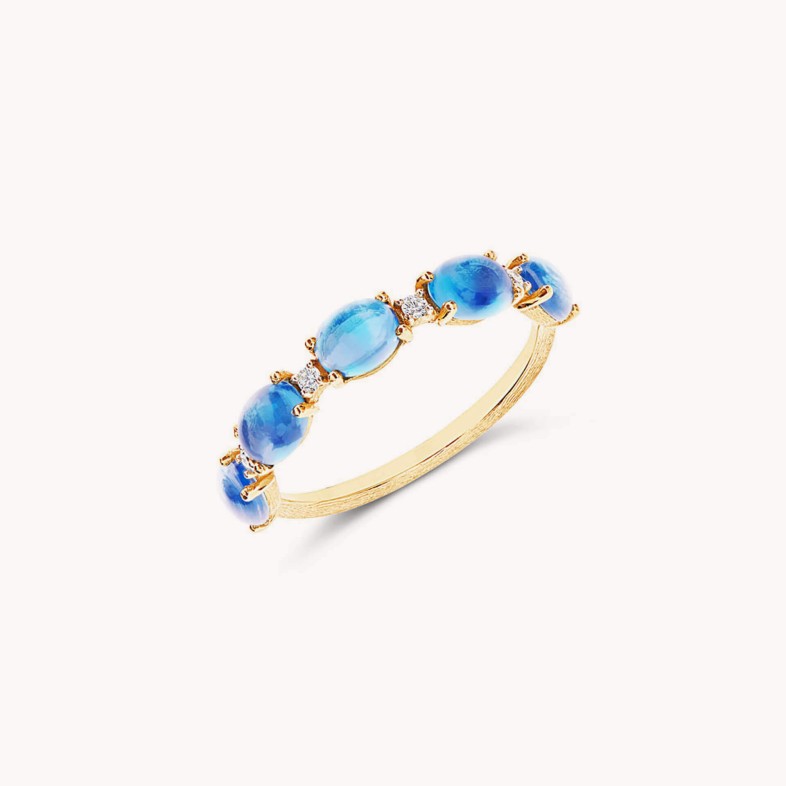 Dancing in the Rain AZURE | Blue Topaz and Diamond Ring