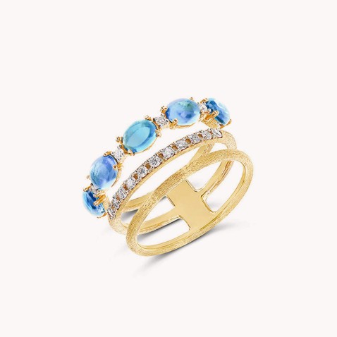 Dancing in the Rain AZURE | Blue Topaz and Diamond Ring