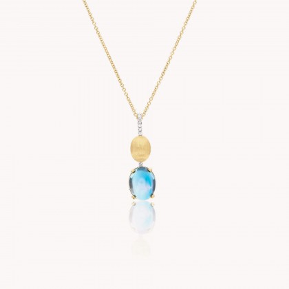 Dancing in the Rain AZURE | Blue Topaz and Diamond Pendant Necklace