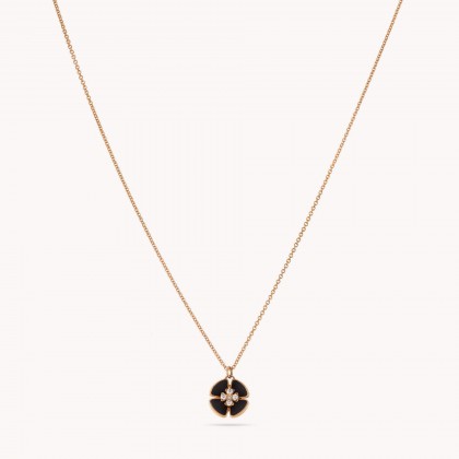 Onyx and Diamond Pendant Necklace