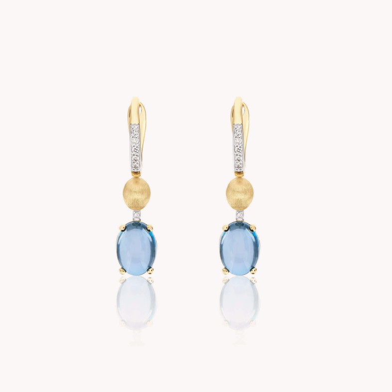 Dancing in the Rain AZURE | Blue Topaz and Diamond Earrings