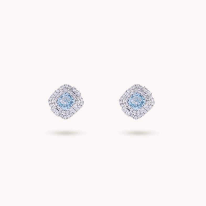 Topaz and Diamond Earrings