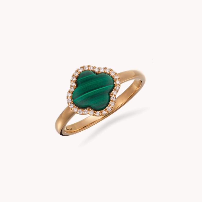 Malachite and Diamond Ring