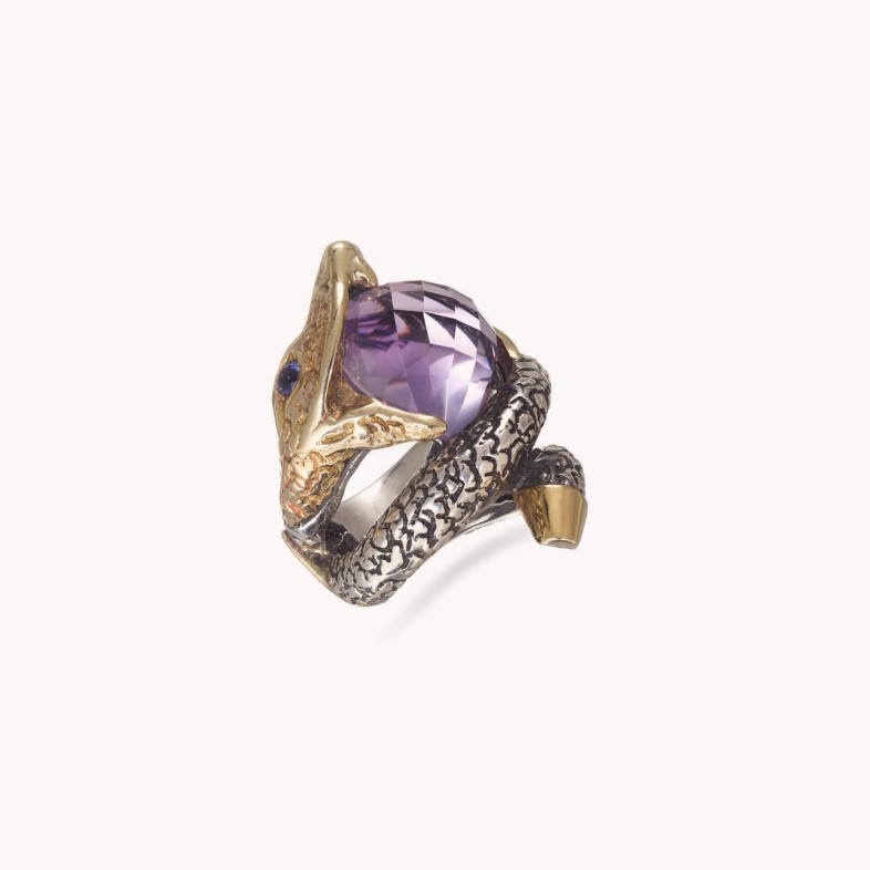 Amethyst and Iolite Ring