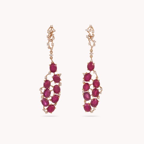 Rubies and Diamond Earrings