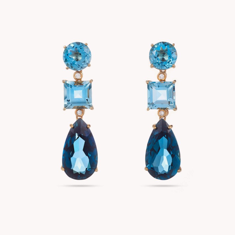 Topaz and Diamond Earrings