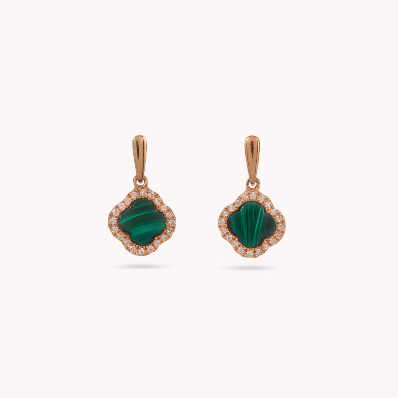 Malachite and Diamond Earrings