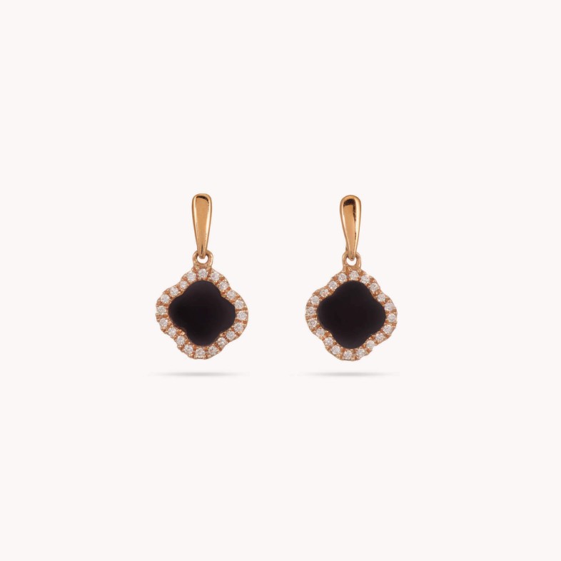 Onyx and Diamond Earrings