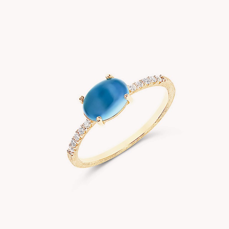 Dancing in the Rain AZURE | London Blue Topaz and Diamond Ring