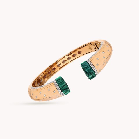 Balance | Diamond and Malachite Bangle