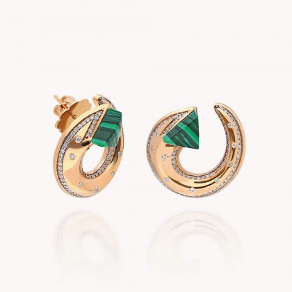 Balance | Diamond and Malachite Earrings