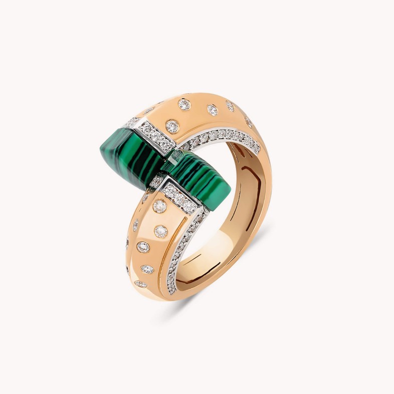 Balance | Diamond and Malachite Ring