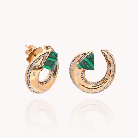 Balance | Diamond and Malachite Earrings