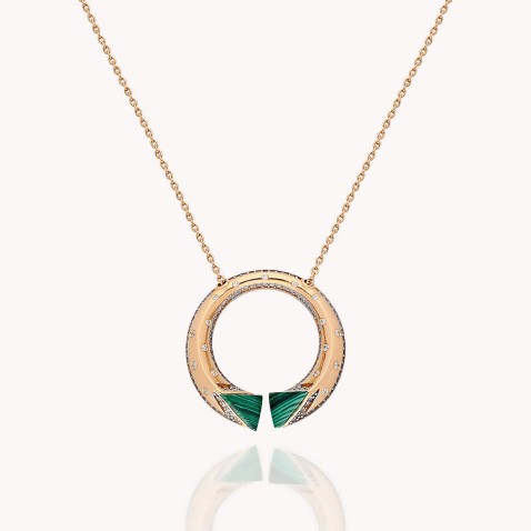 Balance | Diamond and Malachite Necklace