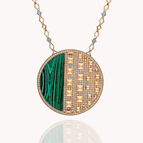 Cairo | Diamond and Malachite Necklace