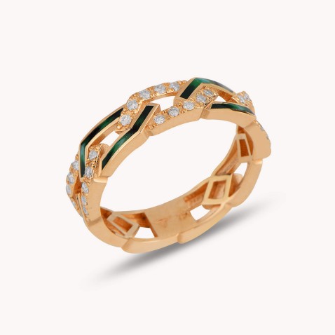 Rebel | Diamond and Enamel Ring