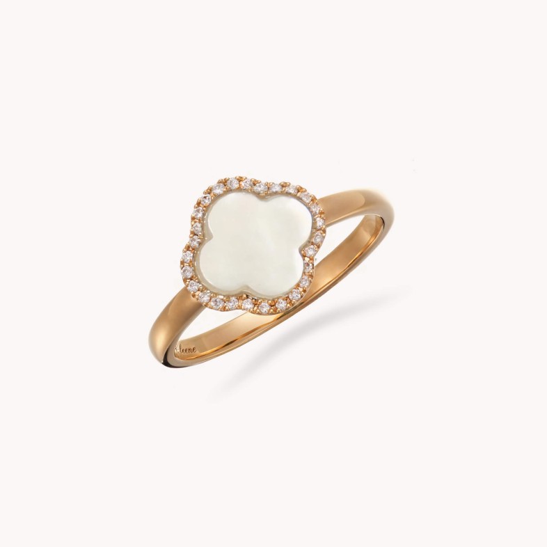 Mother of Pearl and Diamond Ring