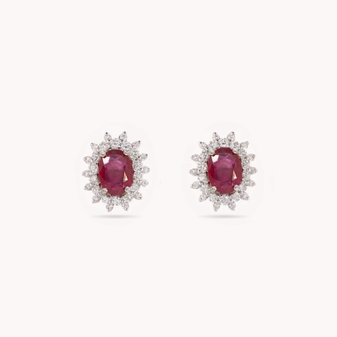 Diamond and Ruby Earrings