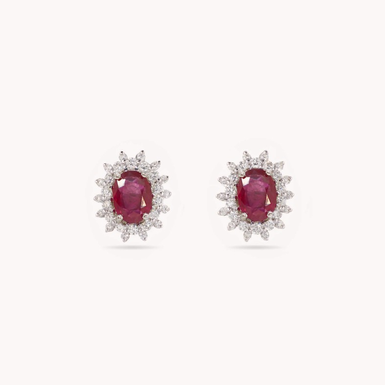 Diamond and Ruby Earrings