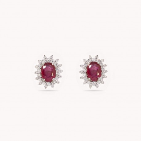 Diamond and Ruby Earrings