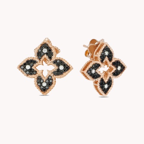 Venetian Princess | Black and White Diamond Earrings