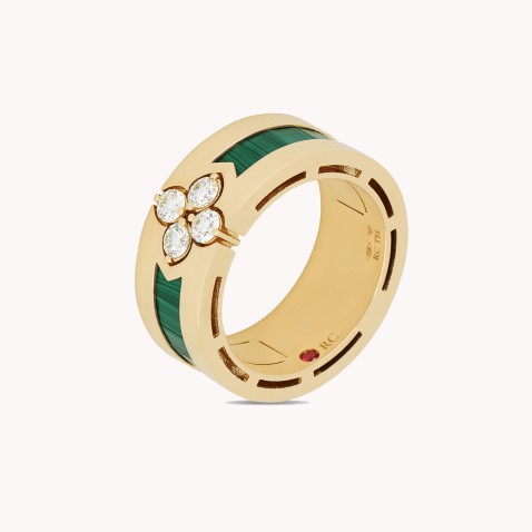 Love in Verona | Malachite and Diamond Ring