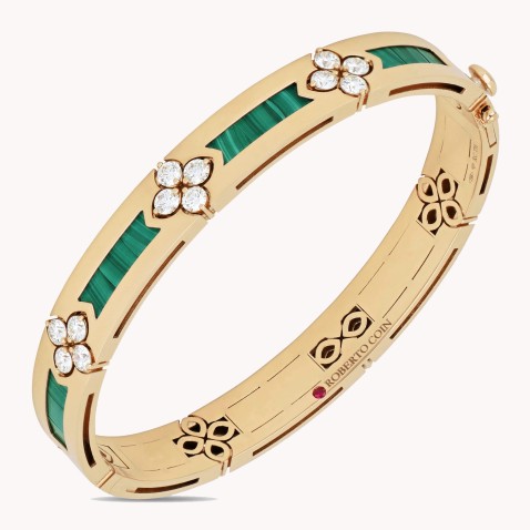 Love in Verona | Malachite and Diamond Bangle Bracelet