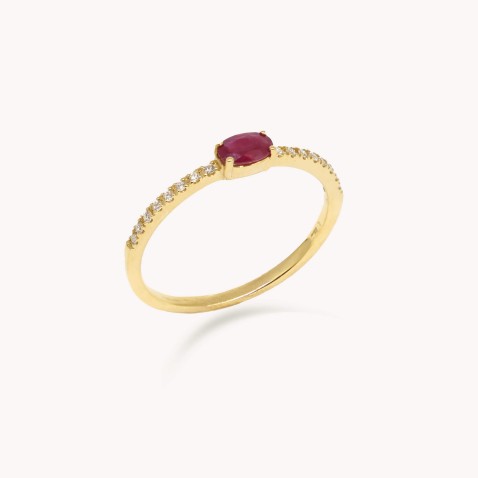 Ruby and Diamond Gold Ring