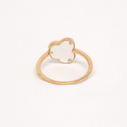 Mother of Pearl and Diamond Gold Ring