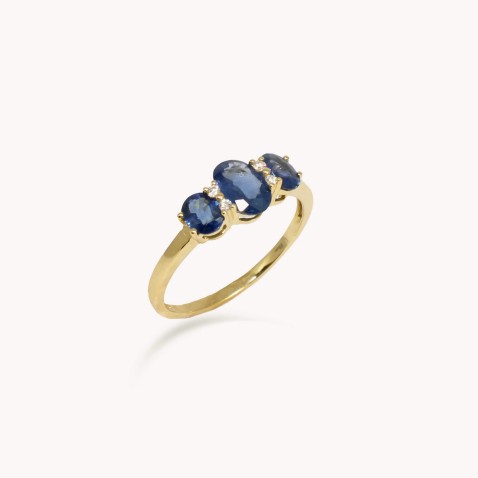 Sapphire and Diamond Gold Ring