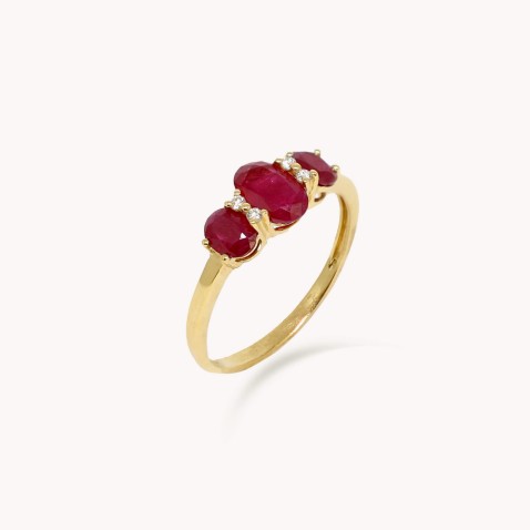 Ruby and Diamond Gold Ring